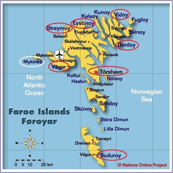 Karta Färöarna